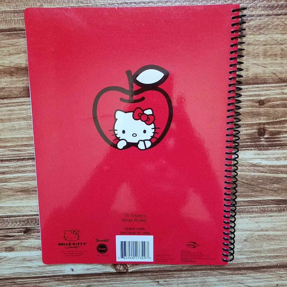 Hello Kitty Red/White Journal & Notebook Set Stationary Office Notepad Sanrio